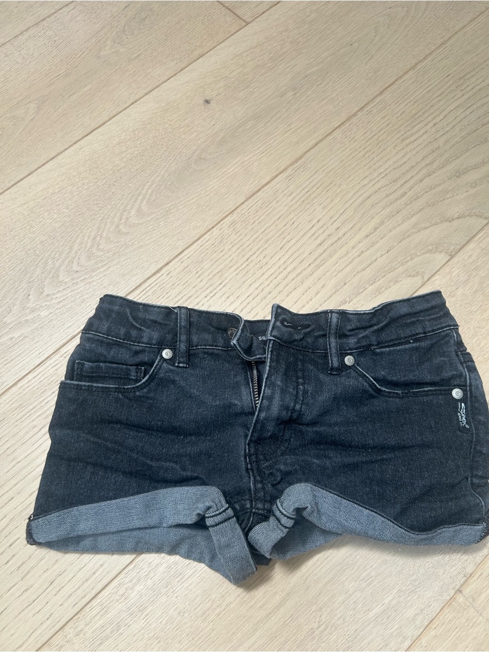 Kids/Teens Silver Jeans Black Denim Shorts